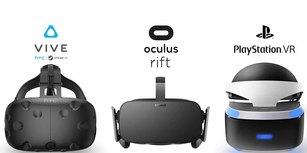 HTC, Oculus Rift and Playstation VR Headsets