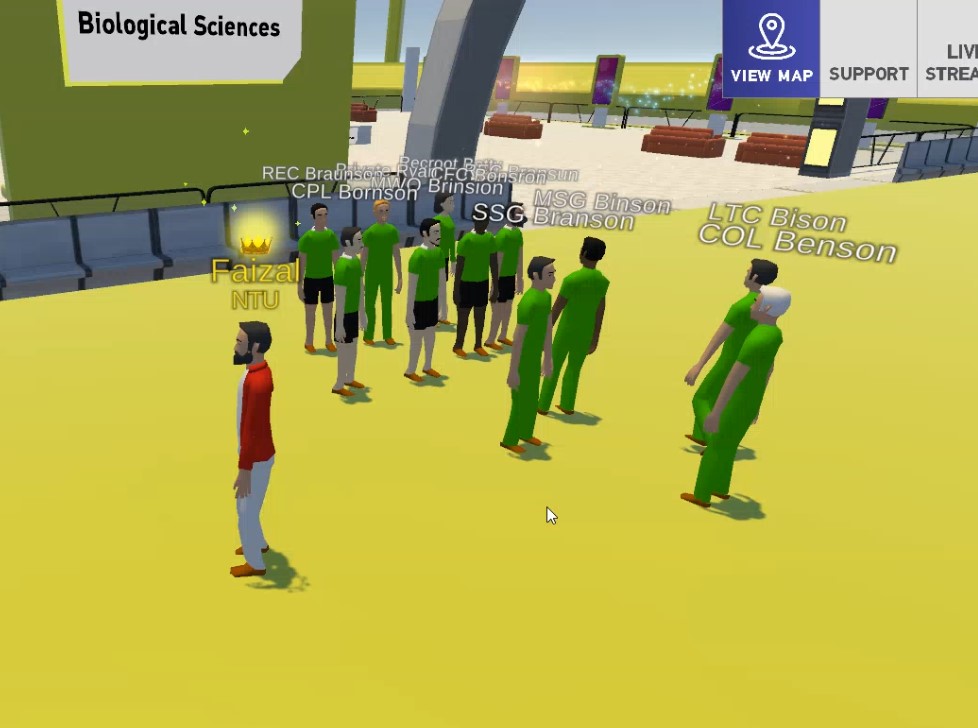 NTU Open House Metaverse Screenshot of users in the lobby area